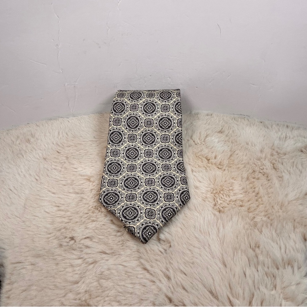 Source Unknown Gray Geometric Pattern Tie - image 1